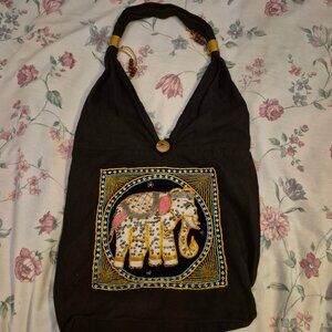 Cloth handbag. Beautiful accents, black